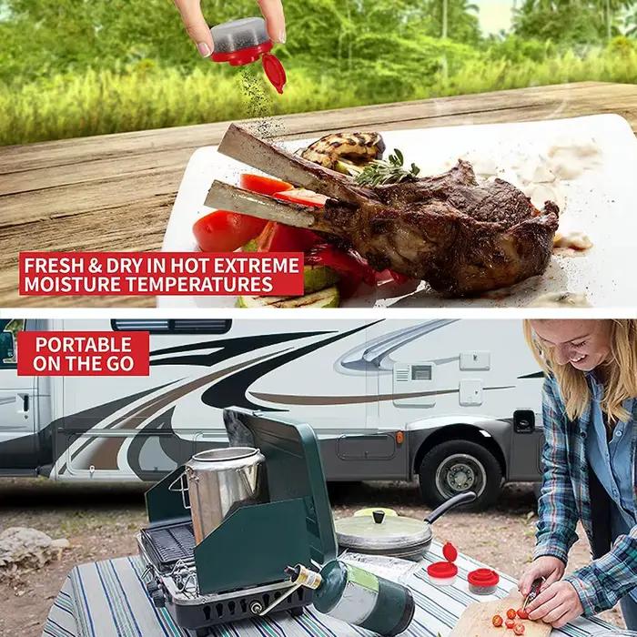 1/2/3 pièces Mini salières et poivrières anti-humidité pour le camping, les pique-niques, les activités de plein air, la cuisine, les boîtes à lunch et les voyages