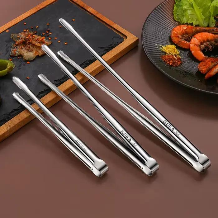 Pince à griller en acier inoxydable pour la nourriture, accessoire de cuisine, ustensiles de camping
