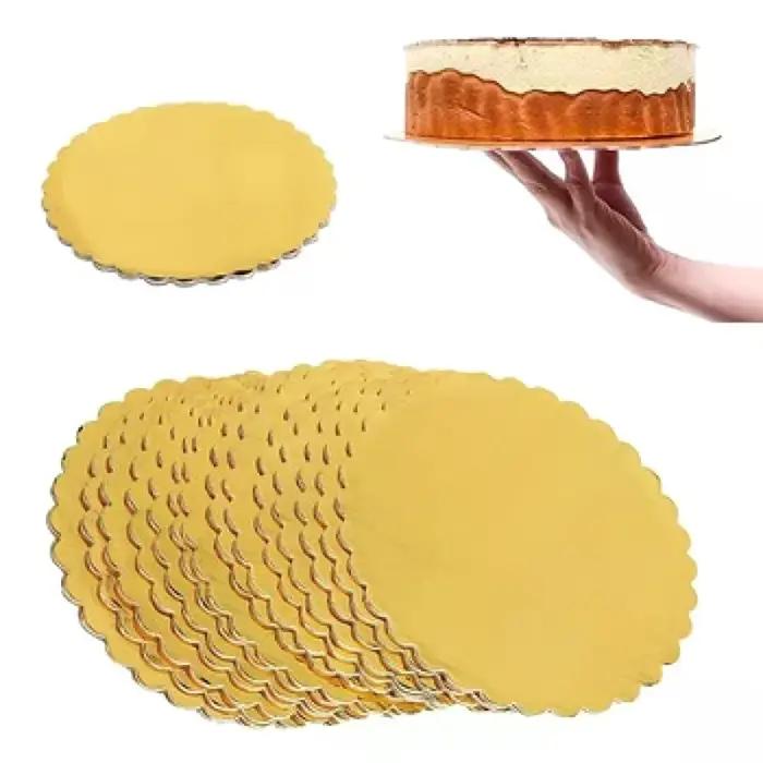 Planches à gâteaux dorées de 4 à 10 pouces en carton de qualité alimentaire pour présentation de desserts et célébrations multiples occasions