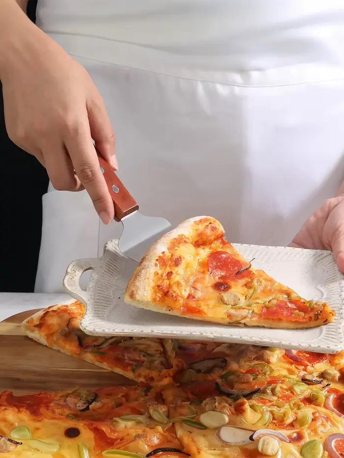 Serveur à tarte à manche en bois, facile à saisir pour couper et servir des desserts, pizza et gâteaux