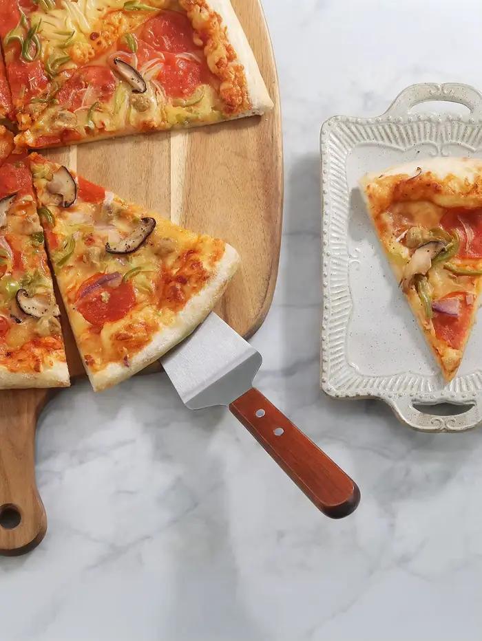 Serveur à tarte à manche en bois, facile à saisir pour couper et servir des desserts, pizza et gâteaux