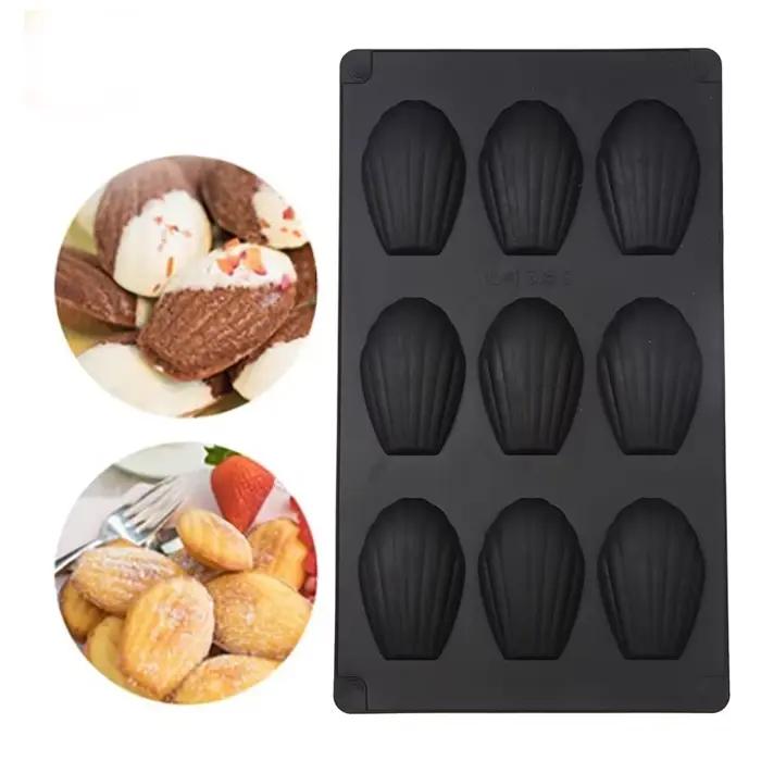 Lot de 2 moules à madeleines en silicone à 9 cavités