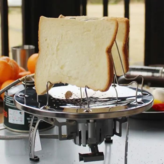 Grille à pain grillable en acier inoxydable pliable et amovible pour camping et barbecues familiaux occasions spéciales