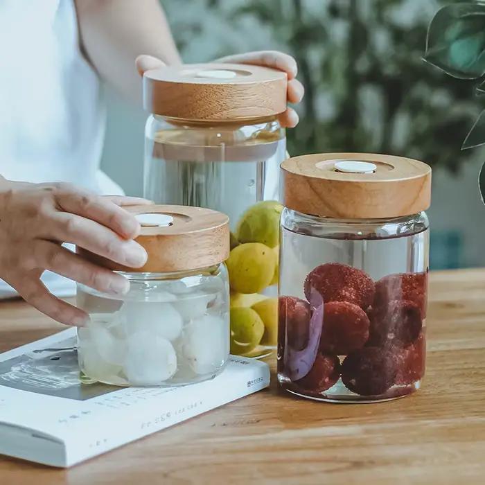 Pot de stockage en verre scellé avec échappement unidirectionnel