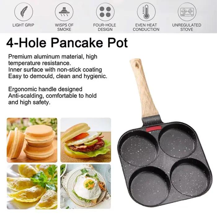 Poêle à frire antiadhésive pour 4 œufs, mini poêle à crêpes, appareil à omelette japonais, anti-rouille, pour la cuisine à domicile