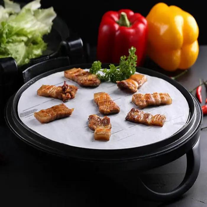 Plaques de papier parchemin ronds pour barbecue et cuisson à la poêle diamètre 15cm 20cm 23cm 100 pièces usage unique pour soirées et fêtes en famille ou entre amis