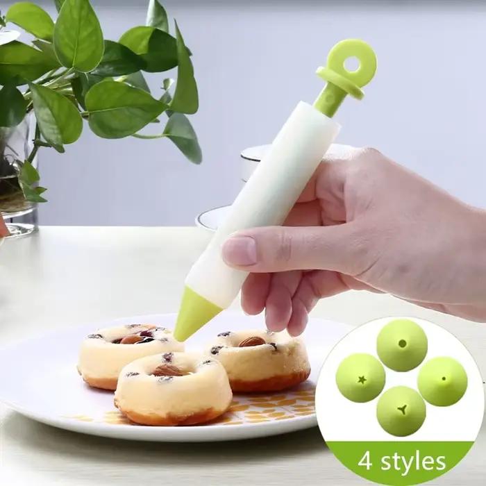 Stylo d'écriture alimentaire en silicone, outils de décoration de chocolat, tasse à crème, moule à gâteau, tuyauterie de pâtisserie, buses de glaçage de strass, accessoires de cuisine