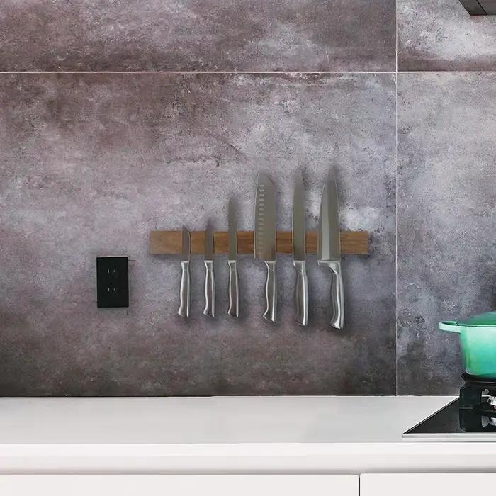 Brochure Porte-couteau magnétique pour mur, bande magnétique pour couteau, aimant pour couteau, porte-couteau magnétique, porte-bande magnétique, 16 po