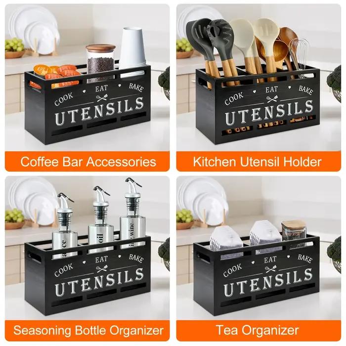Support à ustensiles de cuisine en bois