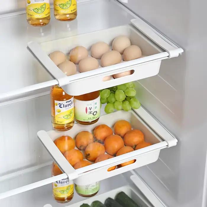 Réfrigérateur créatif, boîte de rangement pour conserver la fraîcheur, tiroir, panier à fruits et œufs, conteneur de stockage des aliments rétractable, organisateur ménager