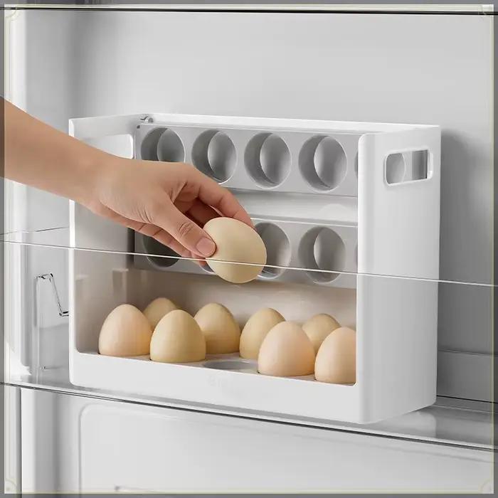 Boîte de rangement pour œufs en ABS de qualité alimentaire, pliable, grande capacité, pour garder les œufs frais, porte latérale du réfrigérateur, porte-œufs pour la cuisine domestique