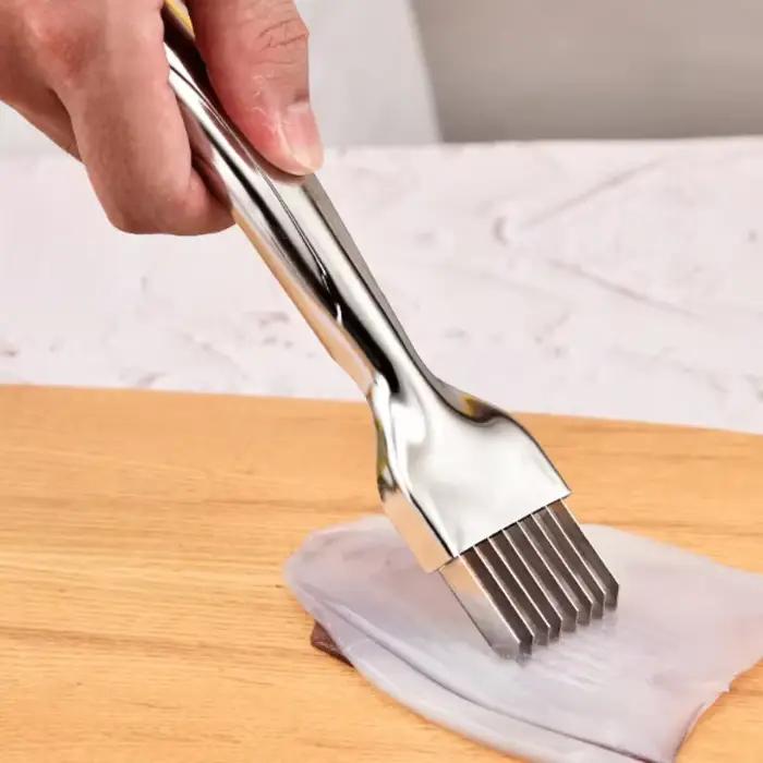 Couteau de cuisine en acier inoxydable pour hacher l'oignon vert avec un design de manche incurvé