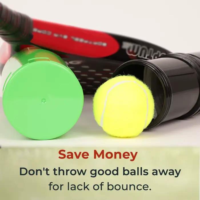 Accessoire de tennis pour balles fraiches economiseur de balle pressurisee stockage de balles de tennis pour joueur professionnel et amateur occasions de tennis et cadeau pour amoureux du sport