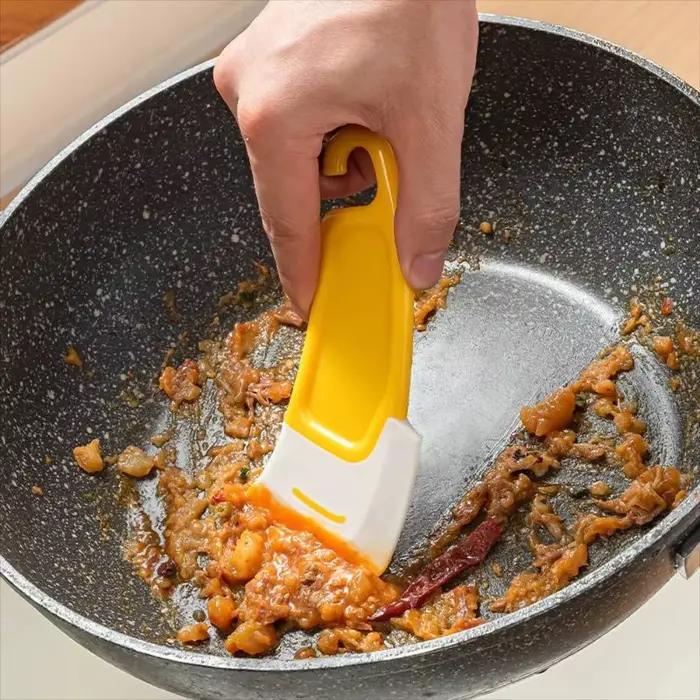 Spatule en Silicone pour Nettoyage de Vaisselle et Livres, Grattoir Latéral Pratique et Dur, Idéal pour Cuisine et Présentation Occasionnelle