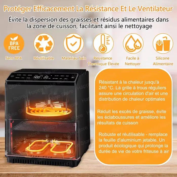 Grille anti-éclaboussures pour friteuse à air compatible avec Cosori TurboBlaze 5L-6.2L