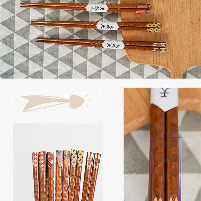 Baguettes japonaises en bois naturel faites à la main, opaques et en bois, ensemble de baguettes à sushi, cadeau de valeur, ligne de nourriture chinoise