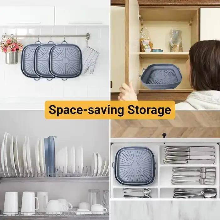 Accessoire de friteuse à Air XXL pour Cosori 5,5L 6,4L Cecotec 5,5L 6L Ninja 180 Silicone Reusable Square Dish