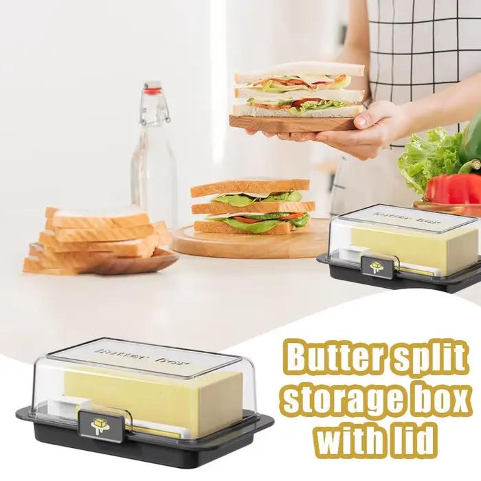 Boîte de rangement de beurre, diviseur de beurre avec couvercle, boîte de rangement de fromage, boîte de rangement de coupe, boîte de beurre de réfrigérateur 1 pièce