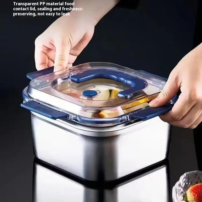 Boîte épaisse de conservation des aliments en acier inoxydable avec joint anti-fuite