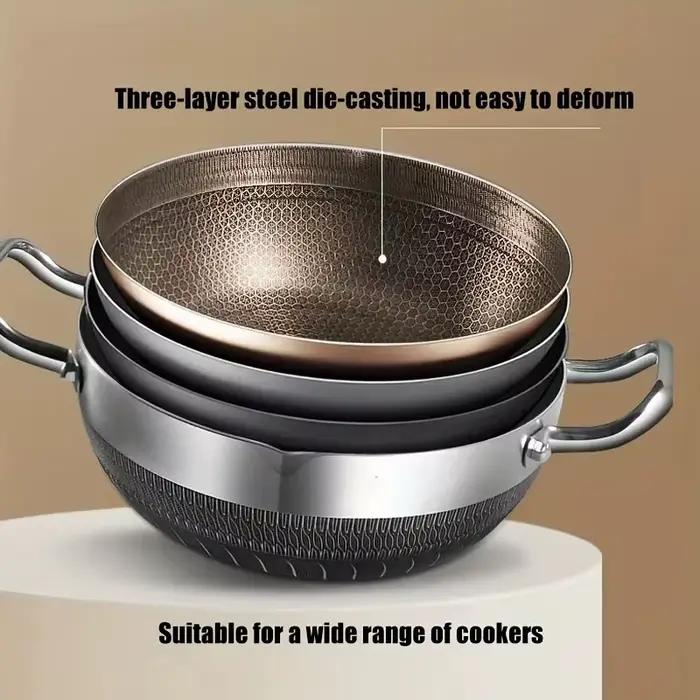 Poêle à frire en acier inoxydable, 316 Stock, poêle antiadhésive de qualité alimentaire, fond de Pot en nid d'abeille, cuisinière à Induction, cuisinière à gaz générale
