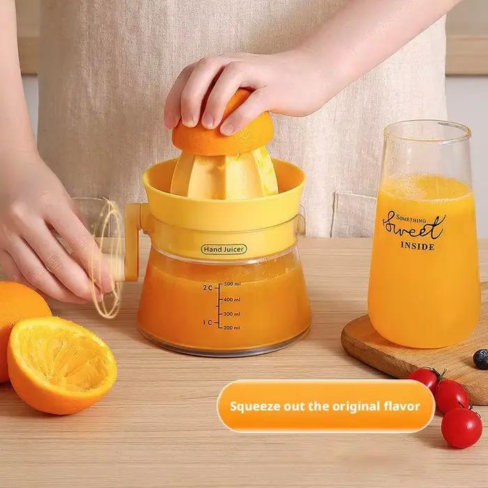 Presse-agrumes manuel multifonction horizontal à manivelle en plastique ABS et PP pour faire des jus sains et variés à la maison occasions familiales et amicales