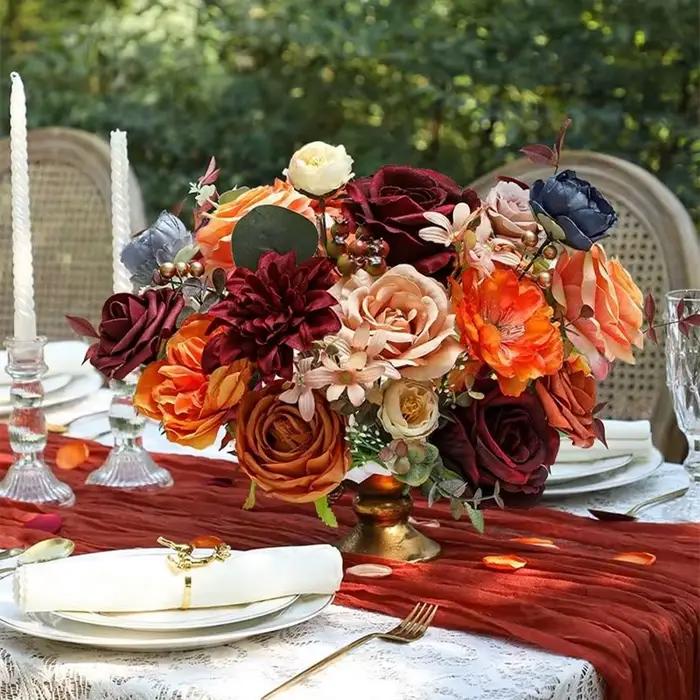 Fleur artificielle de rose orange