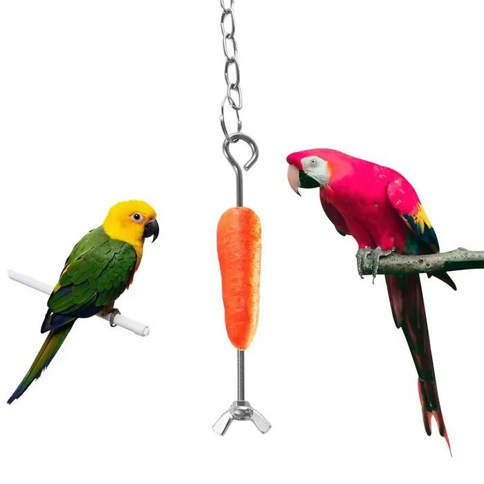Brochettes en acier inoxydable pour poulet et légumes, anti-rouille, longueur réglable, mangeoire suspendue pour poulet et légumes, facile à installer, facile à nettoyer