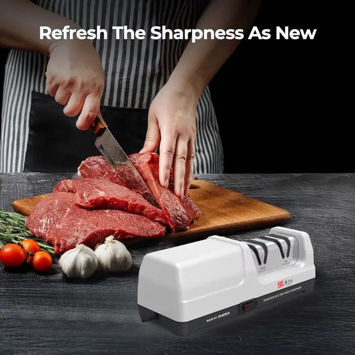 Aiguiseur de couteaux électrique abrasif 100% diamant pour cuisine haute performance restaurant rapidement la tranchante des lames occasions quotidiennes et spéciales