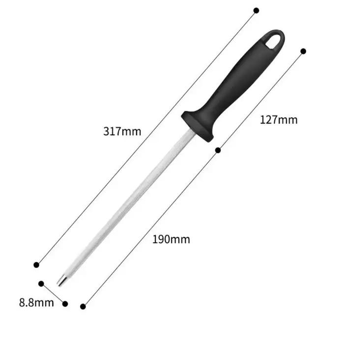 Tige d'affûtage de couteaux en acier inoxydable