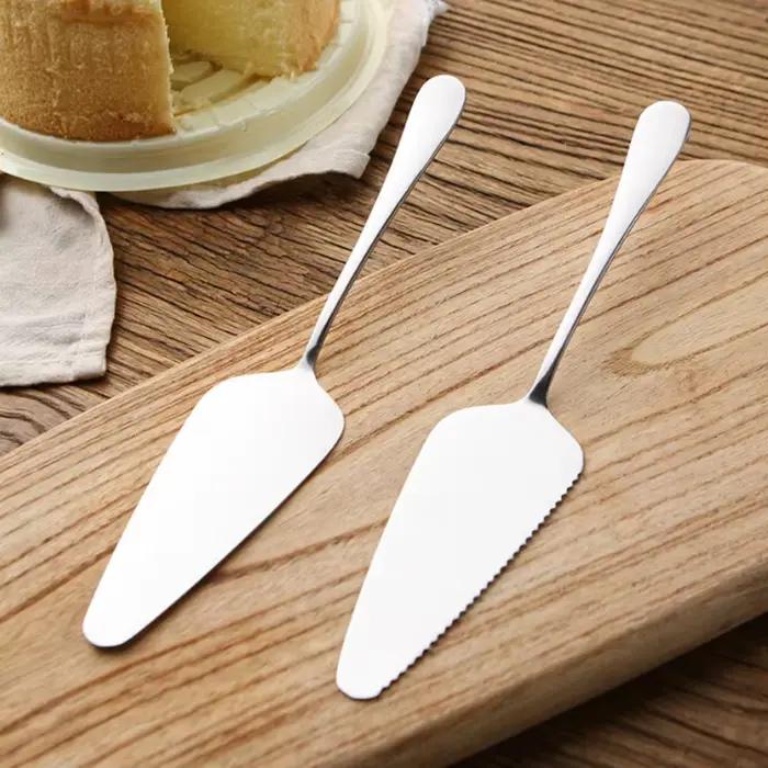 Serveur de gâteau à bord dentelé en acier inoxydable, lame de coupe pour tarte, Pizza, pelle de coupe de gâteau, cuisine, cuisson, spatules de pâtisserie, outils