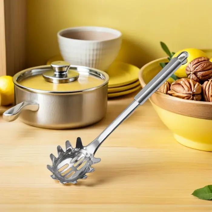 Cuillère à Spaghetti en acier inoxydable poli