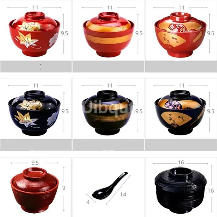 Bol de couverture de soupe miso de style japonais