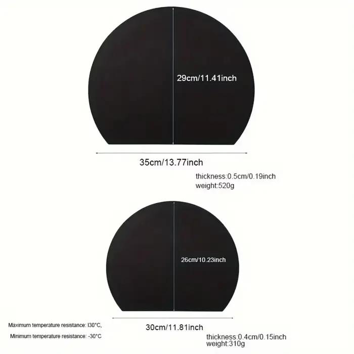 Planche à découper flexible double face en TPU, planche à découper semi-circulaire antidérapante en caoutchouc, sans BPA, sans couteau, non toxique, compatible lave-vaisselle
