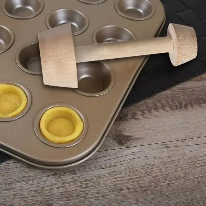 Poussoir à Tarte aux emoufs en Bois Double Face, Gadgets de Cuisine, Moule à Gâteau