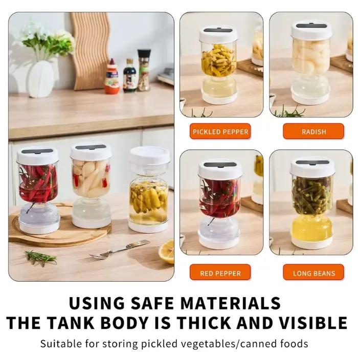 Récipient en plastique moderne pour séparation des aliments des liquides avec tamis flip pour préparation facile et rangement pratique occasions spéciales