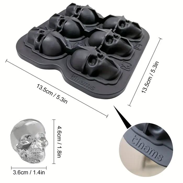 Crâne boule de glace moule Silicone 3D plateaux à glaçons flexibles sans BPA plateaux à glace pour congélateur horreur tête de crâne Cocktail fabricant de boules de glace