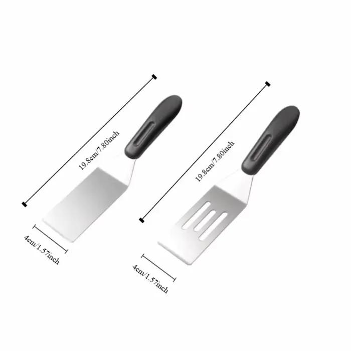 Spatule de gril en acier inoxydable, conception creuse, poignée Anti-brûlure, pelle à Steak frit, Mini spatule rectangulaire pour serveur de tarte, Lasagne