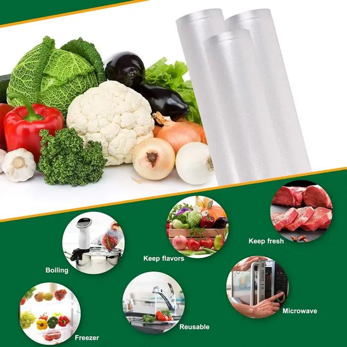 Sacs sous vide pour machine d'emballage sous vide avec scellage automatique pour la conservation des aliments en portions grandes et petites pour la maison et les événements