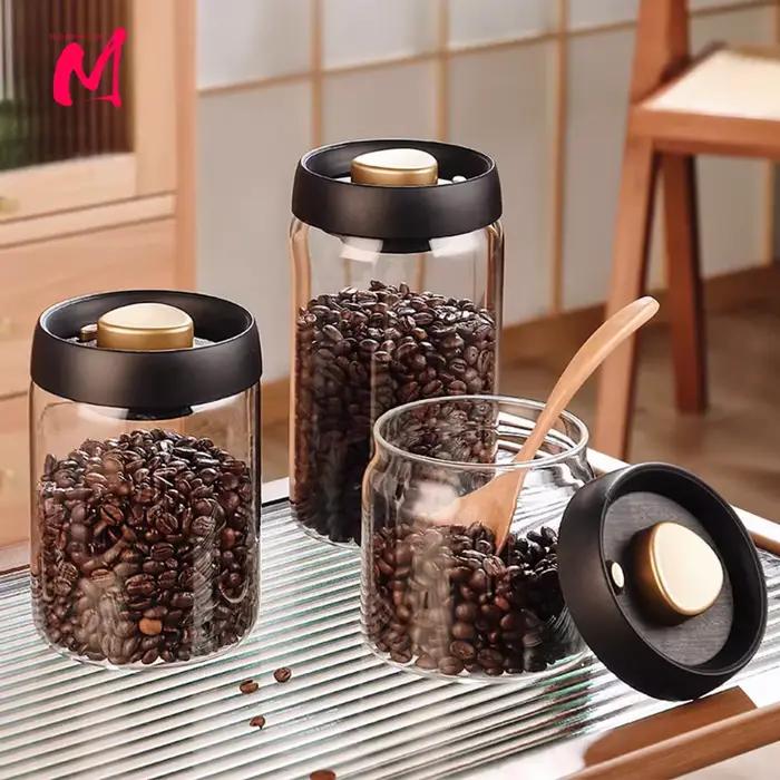 Bocal hermétique en verre scellé sous vide pour grains de café