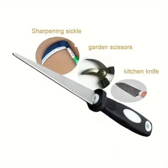 Pierre à aiguiser diamant multifonctionnelle avec poignée ergonomique pour aiguisage facile et précis de couteaux, ciseaux et outils de jardinage occasions spéciales