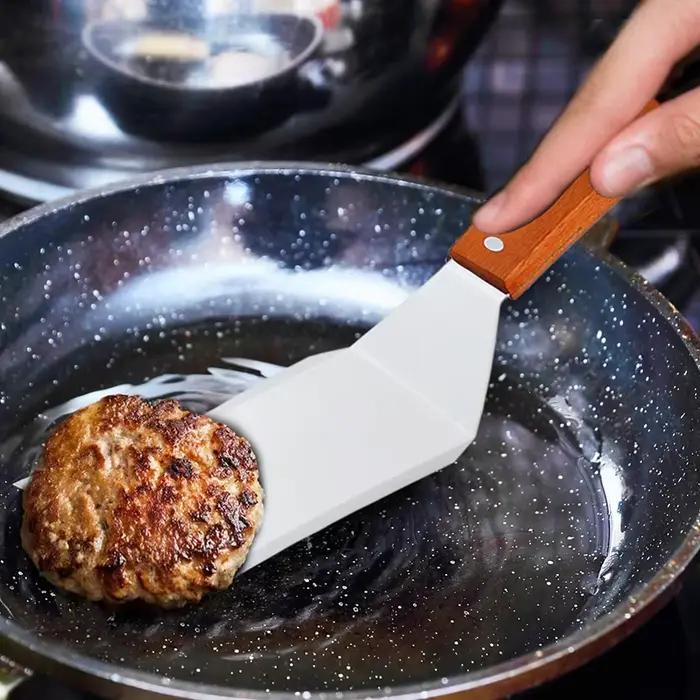 Spatule de cuisson à Steak à tête carrée en acier inoxydable