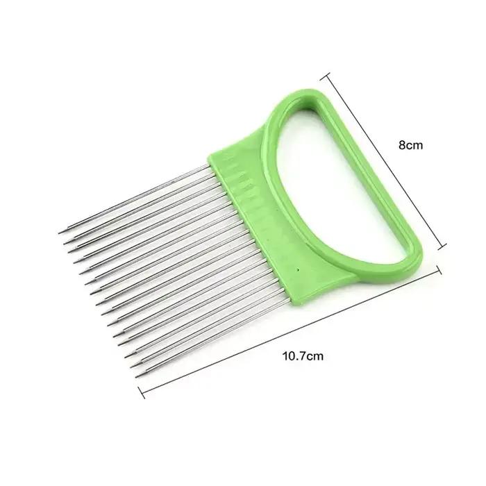 1/2/3/4 pièces tranche d'oignons sans effort avec ce 1 pièce trancheuse d'oignon colorée cuisine porte-oignon de pommes de terre en acier inoxydable