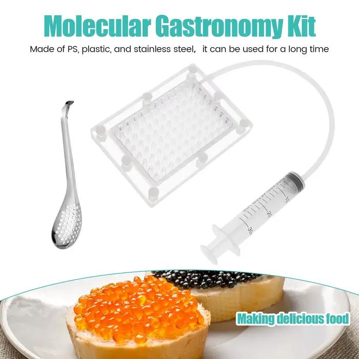 Kit de sphérique de caviar transparent avec cuillère compte-gouttes
