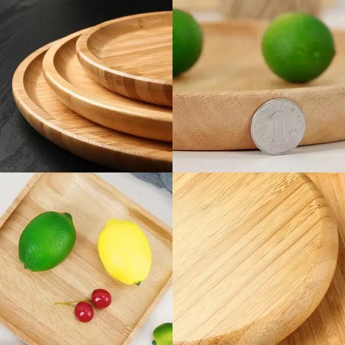 Assiette en bois de hêtre assiette de fruits plateaux de palette ovales bonbons décoratifs plateau rectangulaire de vaisselle de dîner de dessert, accessoires de cuisine