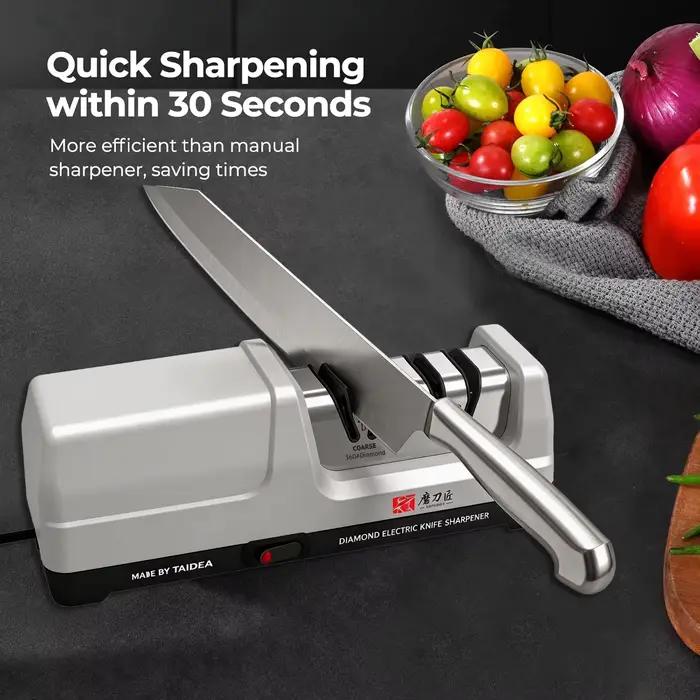 Aiguiseur de couteaux électrique abrasif 100% diamant pour cuisine haute performance restaurant rapidement la tranchante des lames occasions quotidiennes et spéciales
