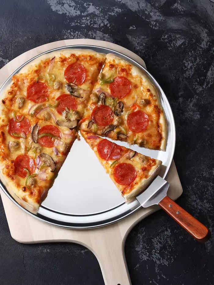 Serveur à tarte à manche en bois, facile à saisir pour couper et servir des desserts, pizza et gâteaux