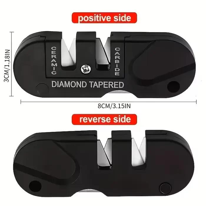 Aiguiseur de couteaux portable quatre en un (avec tige conique en diamant)