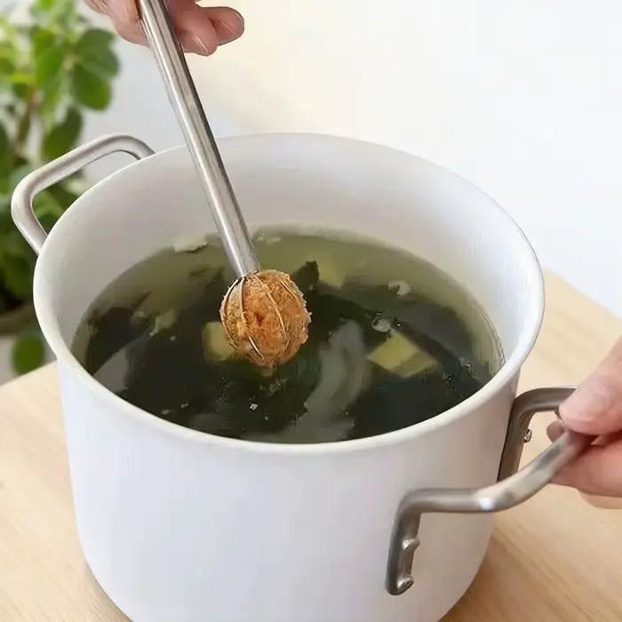 Muddler Miso japonais, cuillère à mélanger fouet à Double tête en acier inoxydable