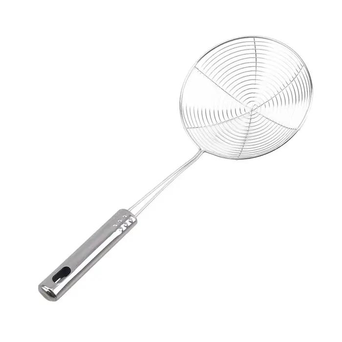 Écumoire en acier inoxydable, louche passoire solide, ustensile de cuisine en acier inoxydable pour frites et poisson