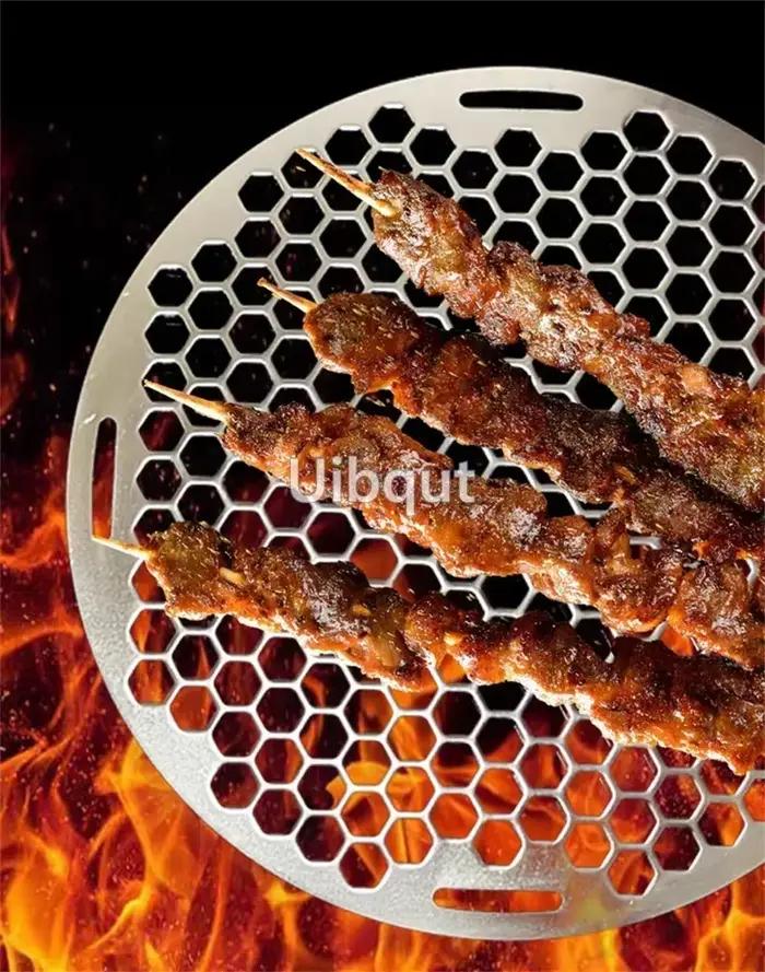 Support de cuisson de refroidissement à trou rond pour Barbecue lisse de 15 à 60cm, feuille de four en fil d'acier inoxydable 304, filet circulaire pour Barbecue, gril de cuisson